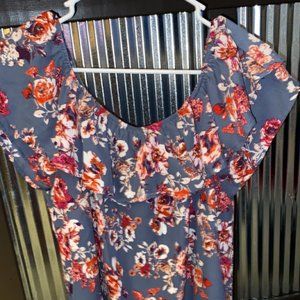 Off-shoulder floral blouse